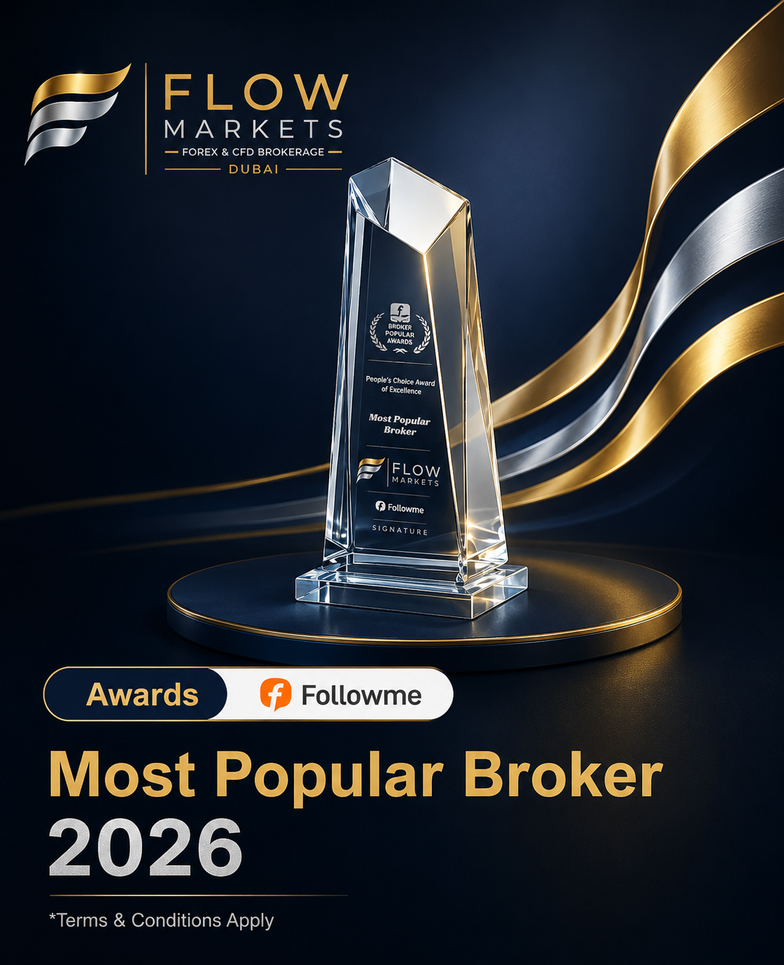 Flow Markets — Most Popular Broker 2026 crystal award